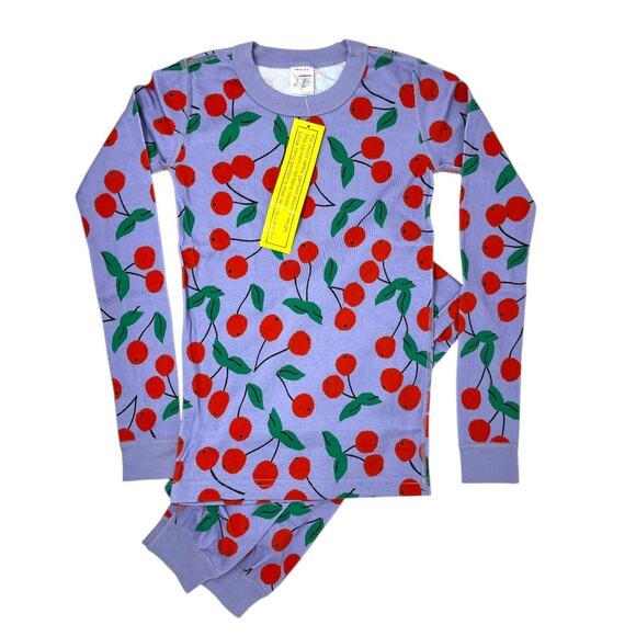 Hanna Andersson Organic Cotton Pajama Set | Purple Cherry Print. Size 10. NWT - Picture 1 of 5